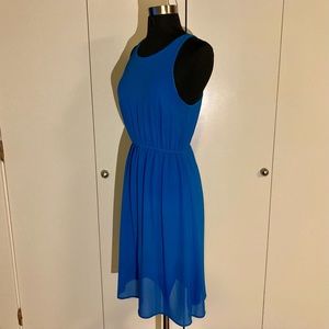 Midi royal blue dress, elastic waist, size small